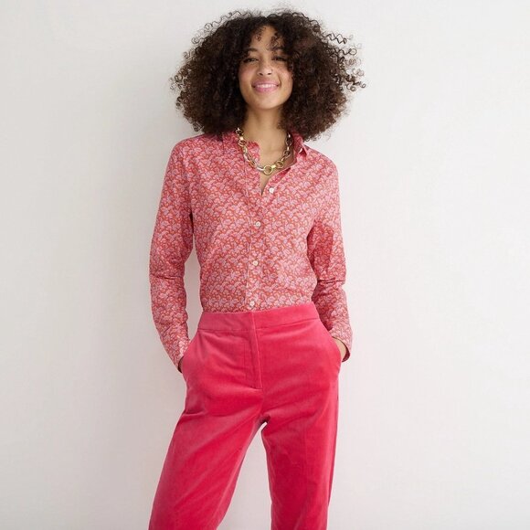 J. Crew Liberty Fabrics Slim-Fit Shirt in Toutouayette Floral Size 0 - Picture 1 of 5